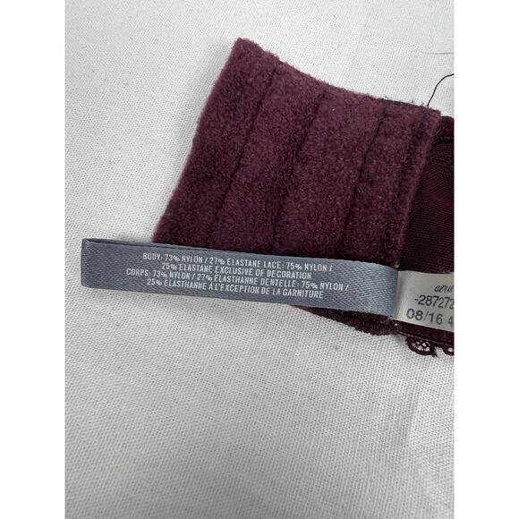 Aerie Bra Underwire Push Up Burgundy Lace Whimsigoth Vamp Dark Coquette Goth - Picture 6 of 6